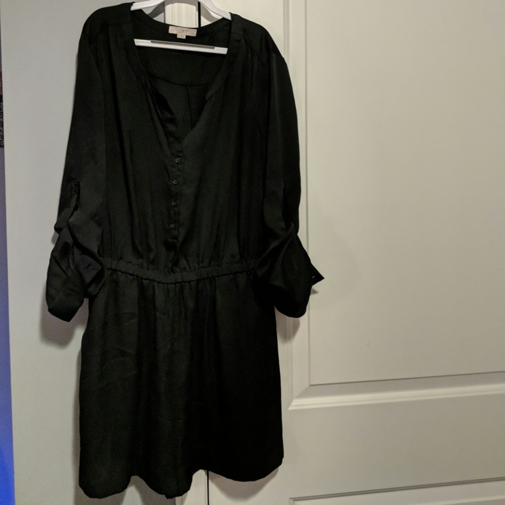 Loft black button up romper